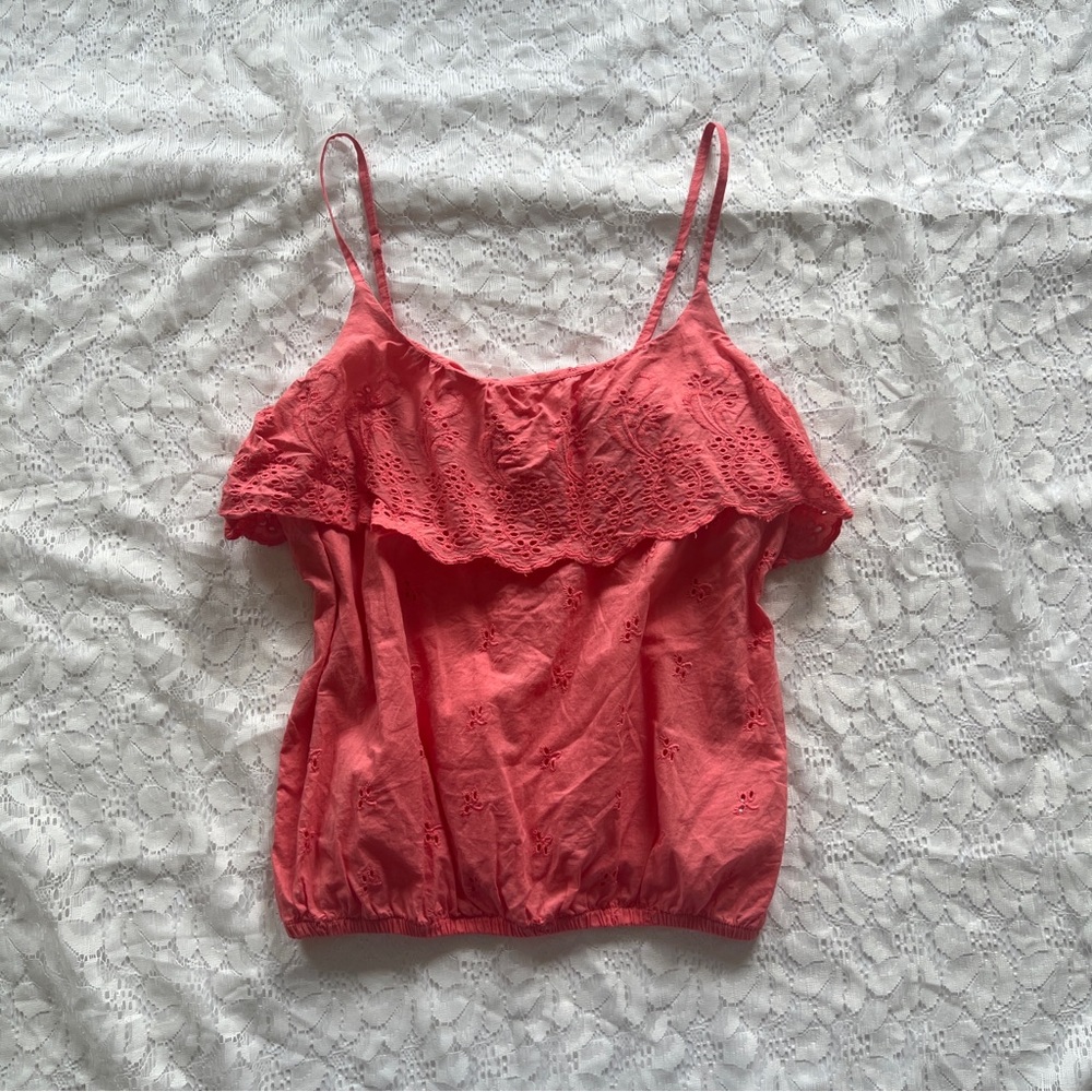 Charlotte Russe Eyelet Ruffle Cami